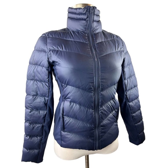 ALO YOGA Down Jacket Puffer Full Zip Navy Blue Women's Size Medium - Picture 5 of 9